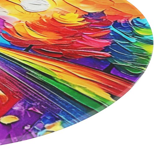 Rainbow Forest Sunset Dreams Schneidebrett (Ecke)