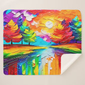 Rainbow Forest Sunset Dreams Sherpadecke (Vorderseite (Horizontal))