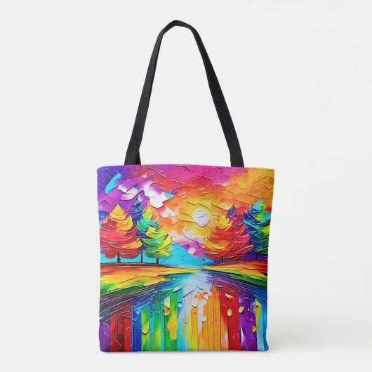Rainbow Forest Sunset Dreams Tasche (Rückseite)