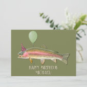 Rainbow Foreut Fischen Geburtstagskarte Feiertagskarte (Stehend Vorderseite)