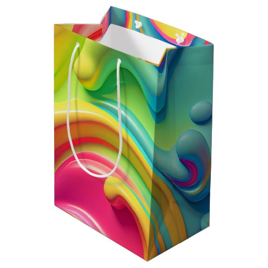 Rainbow-Formen aus Kunststoffen Mittlere Geschenktüte (Rückseite Schrägansicht)