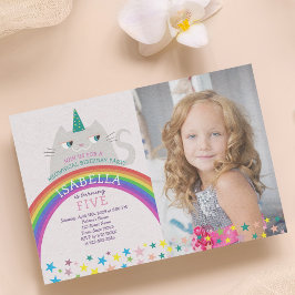 Rainbow Foto Birthday Einladung