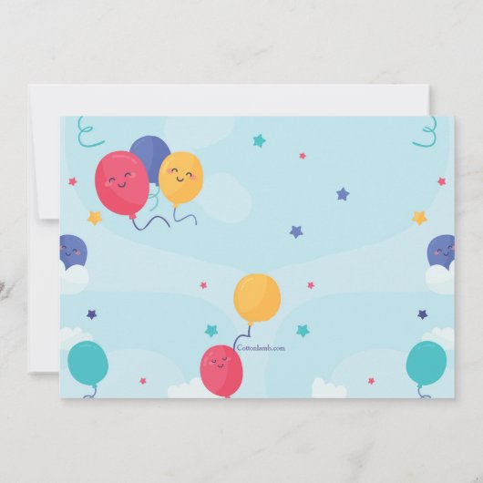 Rainbow Foto Geburtstag Einladung (Rückseite)