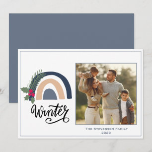Rainbow Foto Winter Holiday Card Feiertagskarte