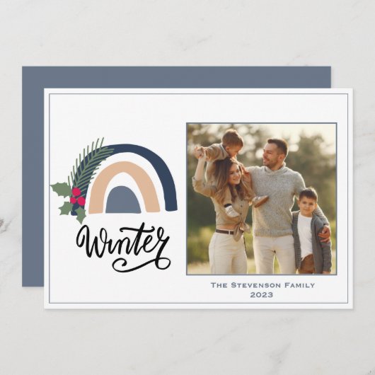 Rainbow Foto Winter Holiday Card Feiertagskarte (Vorne/Hinten)