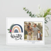 Rainbow Foto Winter Holiday Card Feiertagskarte (Stehend Vorderseite)