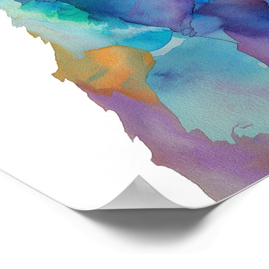 Rainbow fox poster (Ecke)