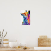 Rainbow fox poster (Küche)