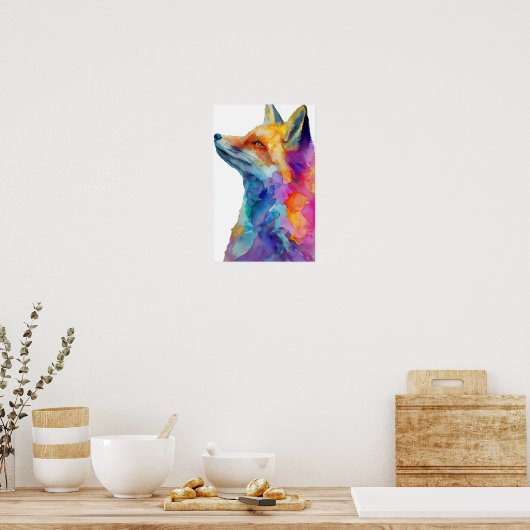 Rainbow fox poster (Küche)