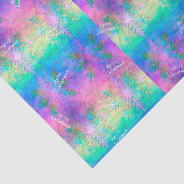 Rainbow Fractal Tie-Dye Snowflake Merry Christmas Seidenpapier