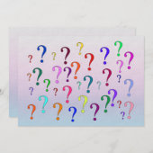 Rainbow-Fragezeichen Einladung (Vorne/Hinten)