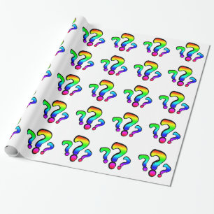 Rainbow-Fragezeichen Geschenkpapier
