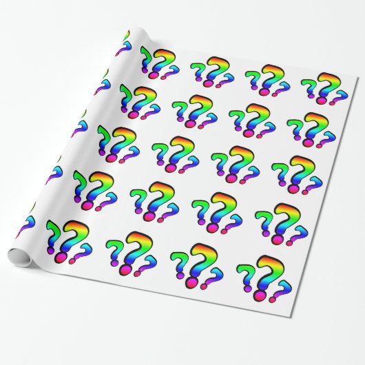 Rainbow-Fragezeichen Geschenkpapier (Ungerollt)