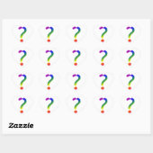 Rainbow-Fragezeichen Herz-Aufkleber (Blatt)