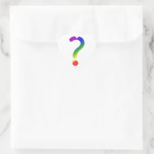 Rainbow-Fragezeichen Herz-Aufkleber (Tasche)