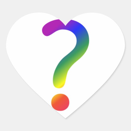 Rainbow-Fragezeichen Herz-Aufkleber (Vorderseite)