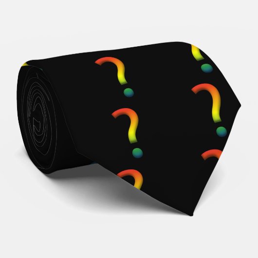 Rainbow-Fragezeichen Krawatte (Gerollt)