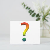 Rainbow-Fragezeichen Postkarte (Stehend Vorderseite)