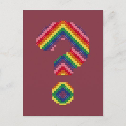 Rainbow-Fragezeichen Postkarte (Vorderseite)