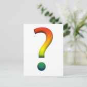 Rainbow-Fragezeichen Postkarte (Stehend Vorderseite)