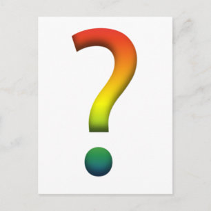 Rainbow-Fragezeichen Postkarte