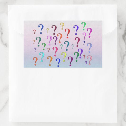 Rainbow-Fragezeichen Rechteckiger Aufkleber (Tasche)