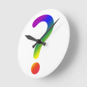 Rainbow-Fragezeichen Runde Wanduhr (Winkel)