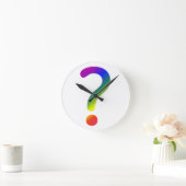 Rainbow-Fragezeichen Runde Wanduhr (Zuhause)