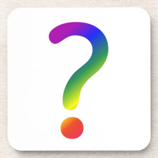 Rainbow-Fragezeichen Untersetzer (Vorderseite)