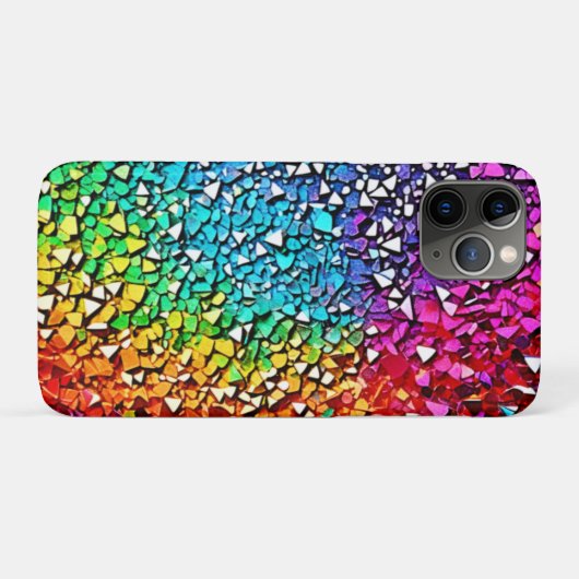 Rainbow Fragment Mosaik Case-Mate iPhone Hülle (Rückseite (Horizontal))