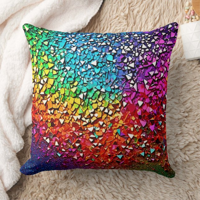 Rainbow Fragment Mosaik Kissen (Decke)