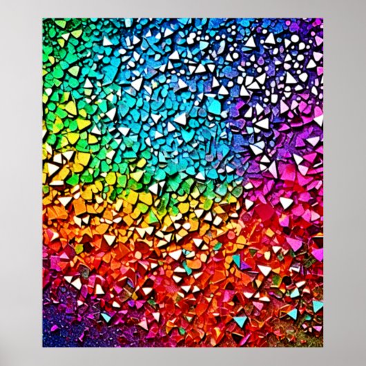 Rainbow Fragment Mosaik Poster (Vorne)