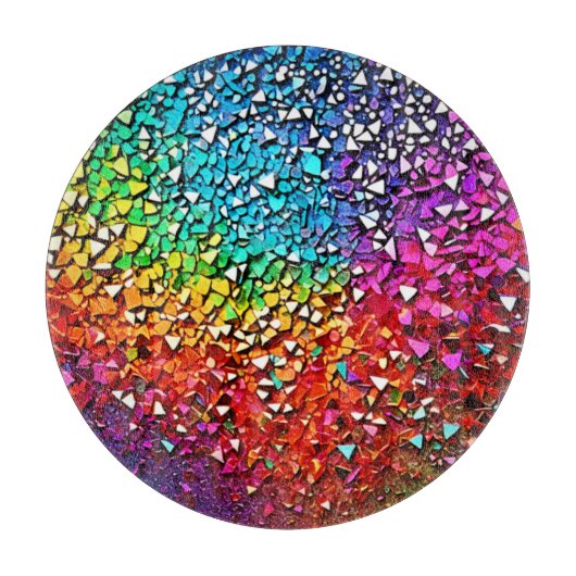 Rainbow Fragment Mosaik Schneidebrett (Vorderseite)