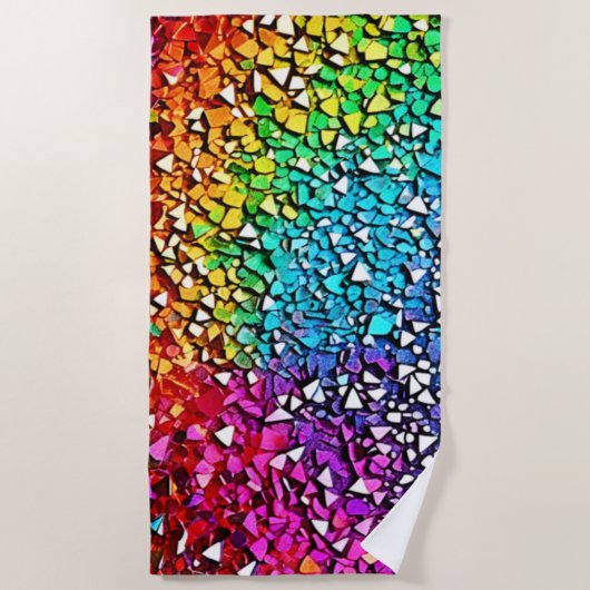Rainbow Fragment Mosaik Strandtuch (Vorderseite)