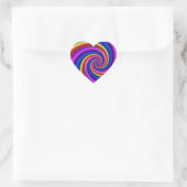 Rainbow Fraktal Art Swirt Muster Herz-Aufkleber (Tasche)