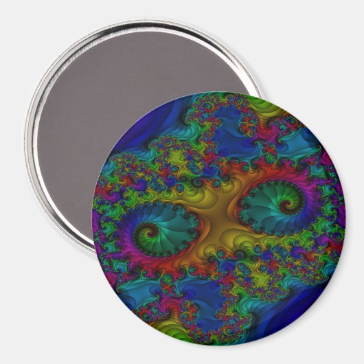 Rainbow Fraktal CIrcle Magnet (Vorderseite/Rückseite)