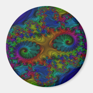 Rainbow Fraktal CIrcle Magnet