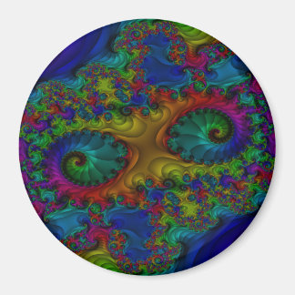 Rainbow Fraktal CIrcle Magnet