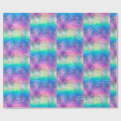 Rainbow Fraktal Krawatte-Dye Snowflake Frohe Weihn Geschenkpapier (Flach)