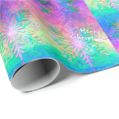 Rainbow Fraktal Krawatte-Dye Snowflake Frohe Weihn Geschenkpapier (Rolleneckpunkt)