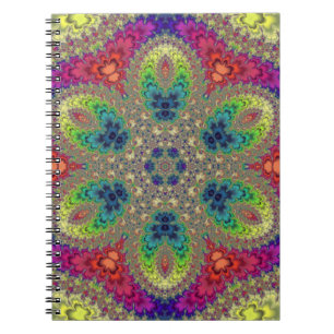 Rainbow Fraktal Mandala Notizblock