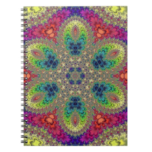 Rainbow Fraktal Mandala Notizblock (Vorderseite)