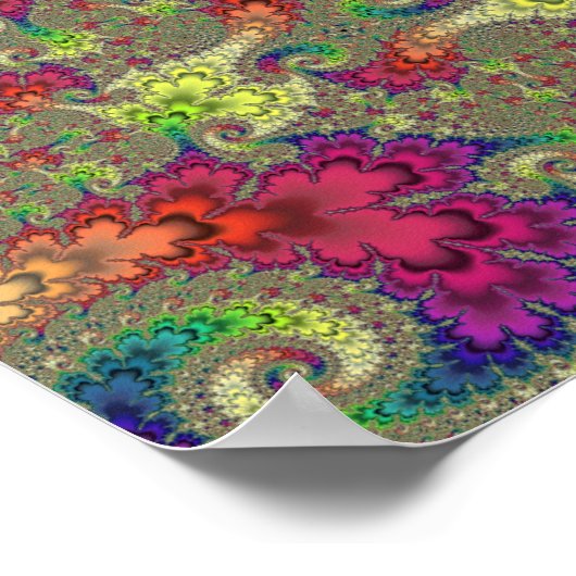 Rainbow Fraktal Swirl Poster (Ecke)