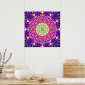Rainbow-Fraktale | Kaleidoskopisch Mandala Poster (Küche)