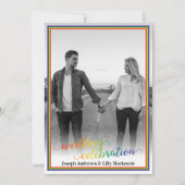 Rainbow Frame Custom Foto Wedding Einladung (Vorderseite)