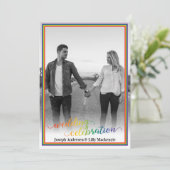 Rainbow Frame Custom Foto Wedding Einladung (Stehend Vorderseite)