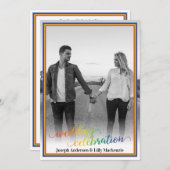 Rainbow Frame Custom Foto Wedding Einladung (Vorne/Hinten)