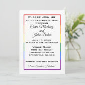 Rainbow Frame Wedding Einladung (Stehend Vorderseite)