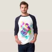 Rainbow French Horn Music Themed T-Shirt (Vorne ganz)