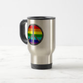 Rainbow-Friedenszeichen Gay Pride Lgbtq Reisebecher (Vorderseite Links)